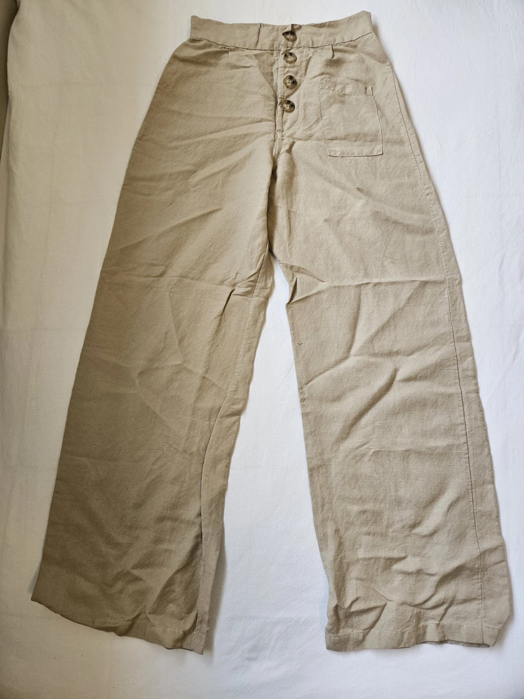 Louve Wide Leg Button Fly Pants
