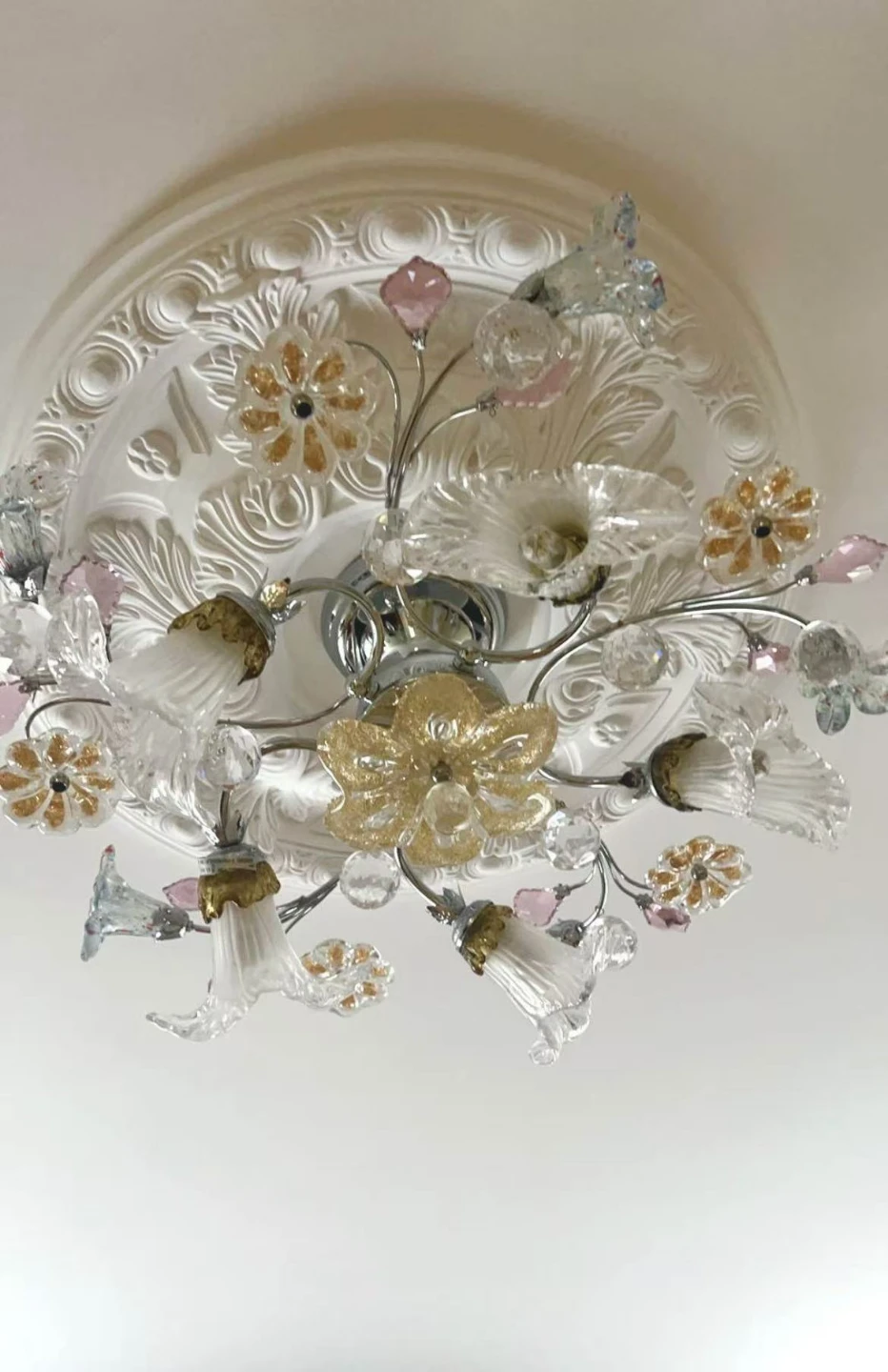 Antique Floral Chandelier Light Fixture