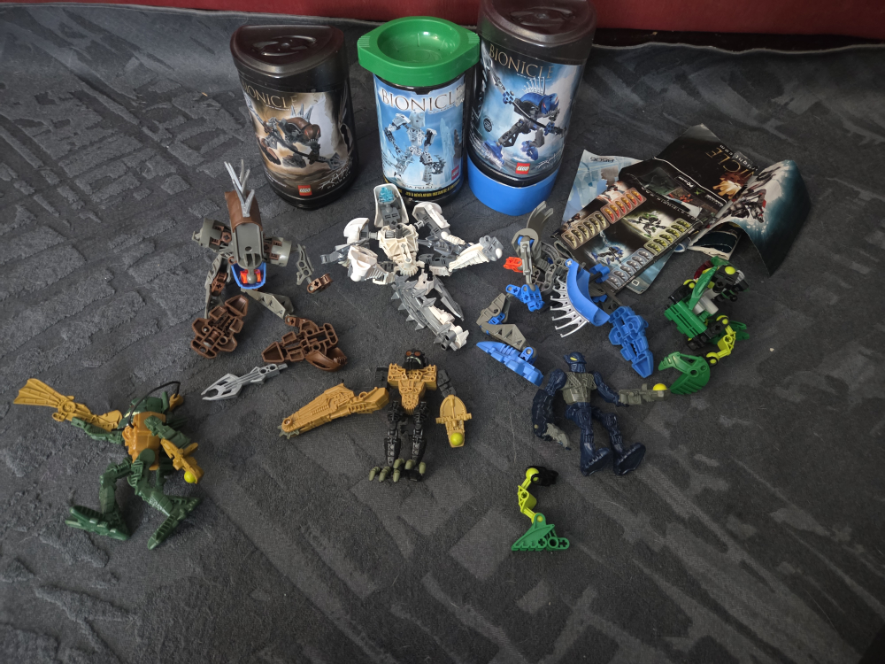 LEGO Bionicle Figures and Storage Cups