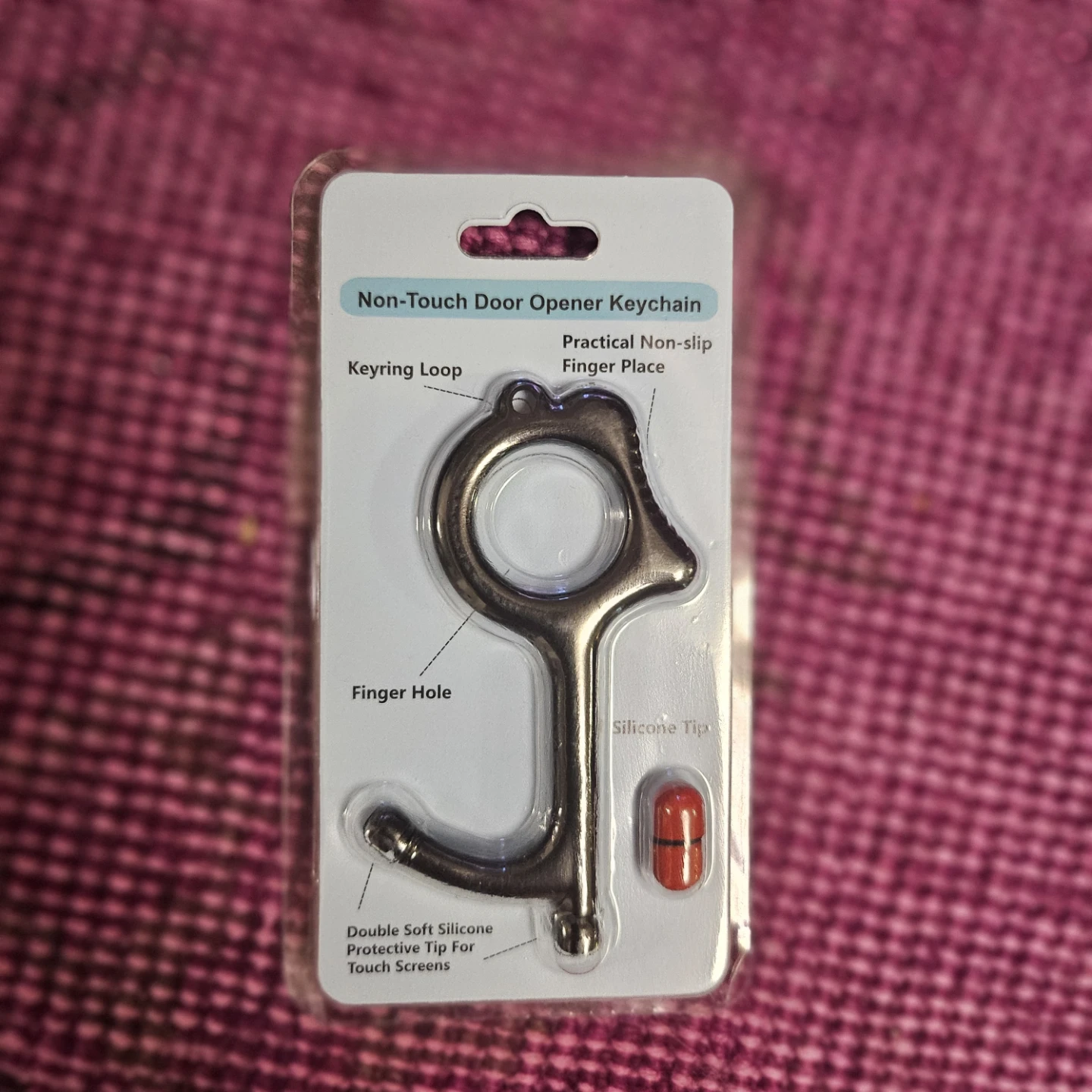 Non-Touch Door Opener Keychain with Silicone Tip - photo 2