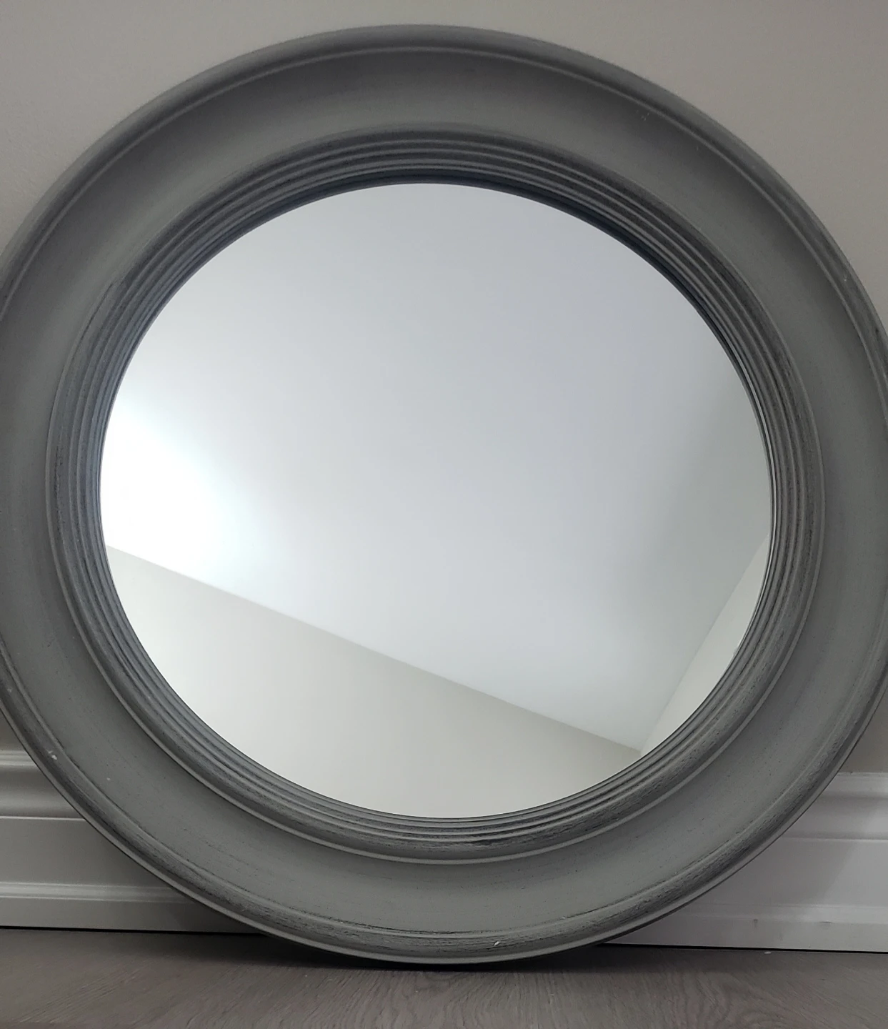 Grey Round Decorative Mirror
