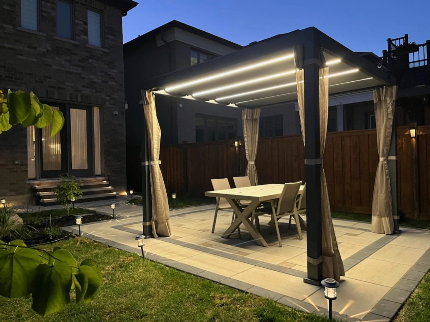 Modern Pergola with LED Lighting