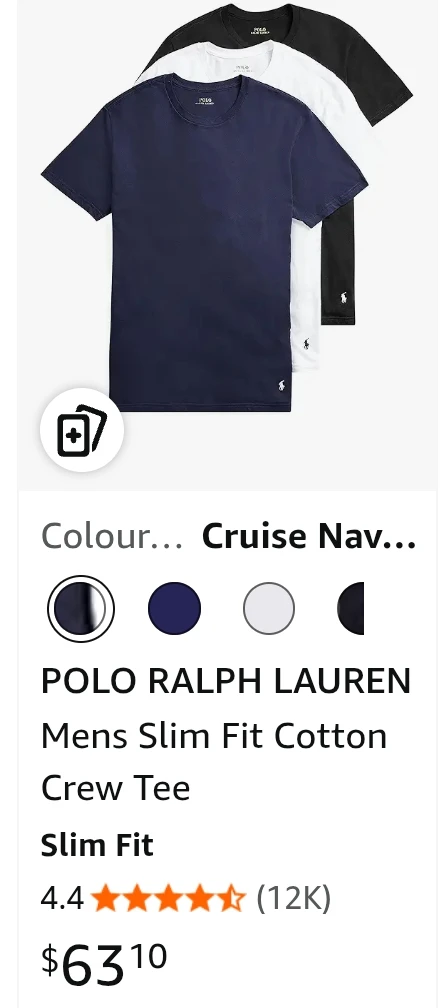 Polo Ralph Lauren Men's Slim Fit Cotton Crew T-Shirts (3-Pack) - photo 4