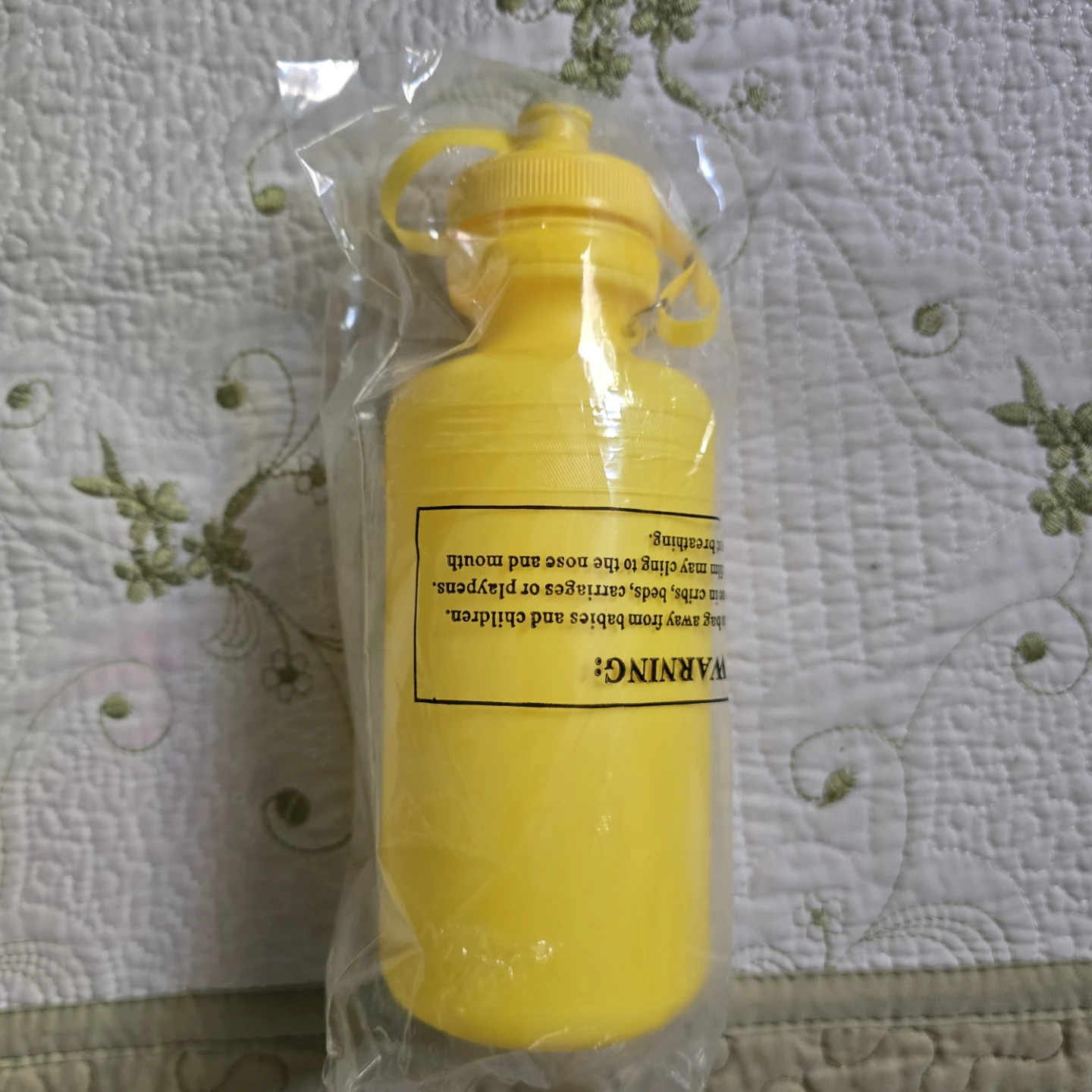 Yellow Plastic Water Bottle with Flip-Top Spout