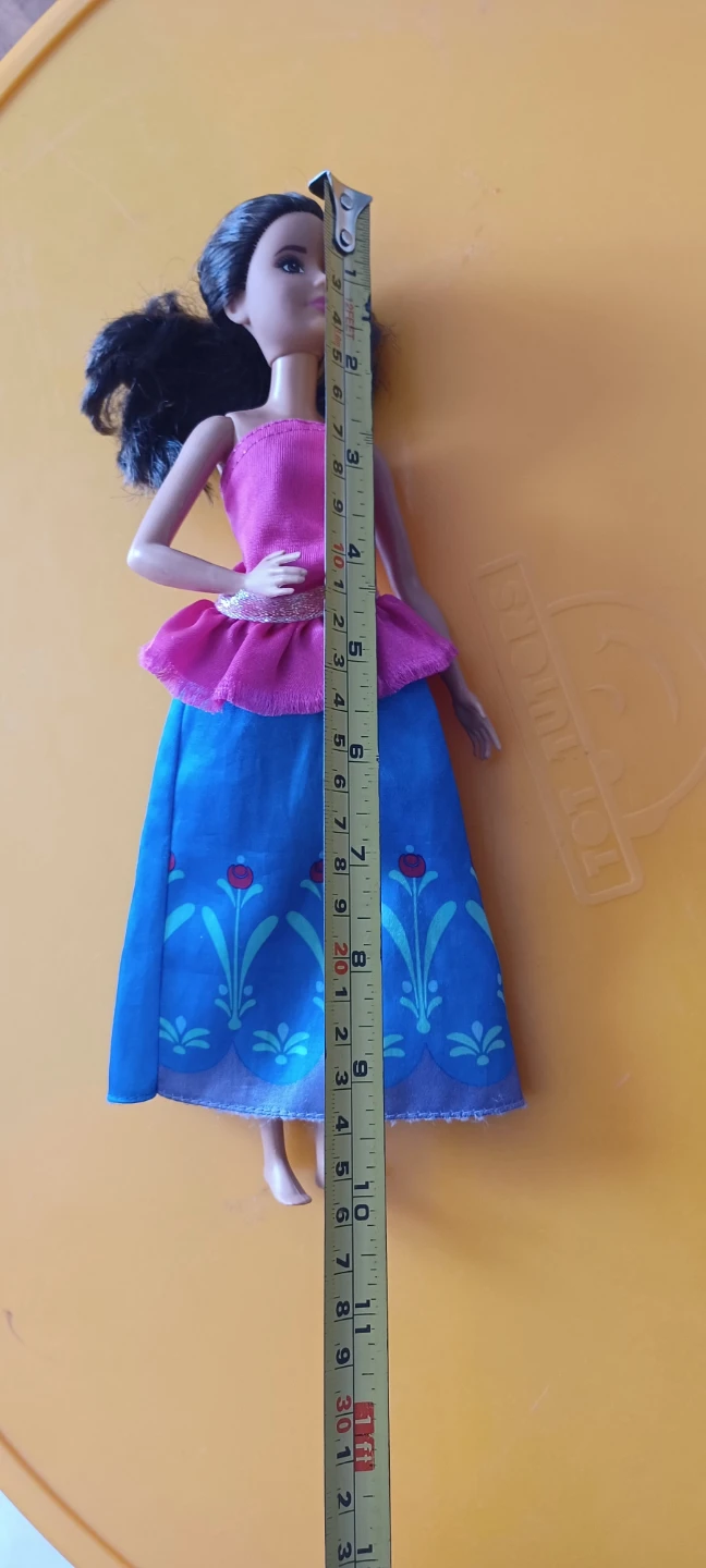 Doll with Pink Top and Blue Skirt