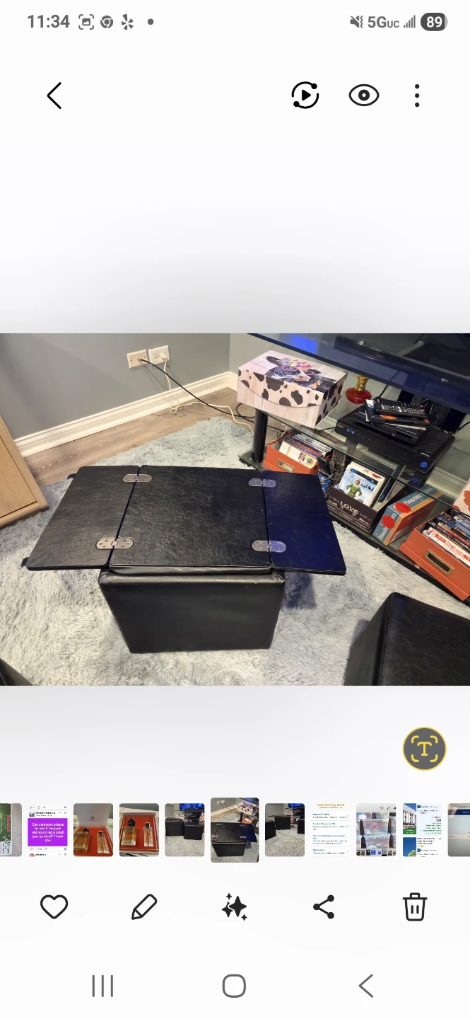 Black Storage Ottoman Cube Set - photo 2