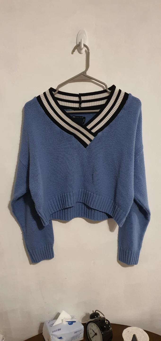 Blue V-Neck Sweater