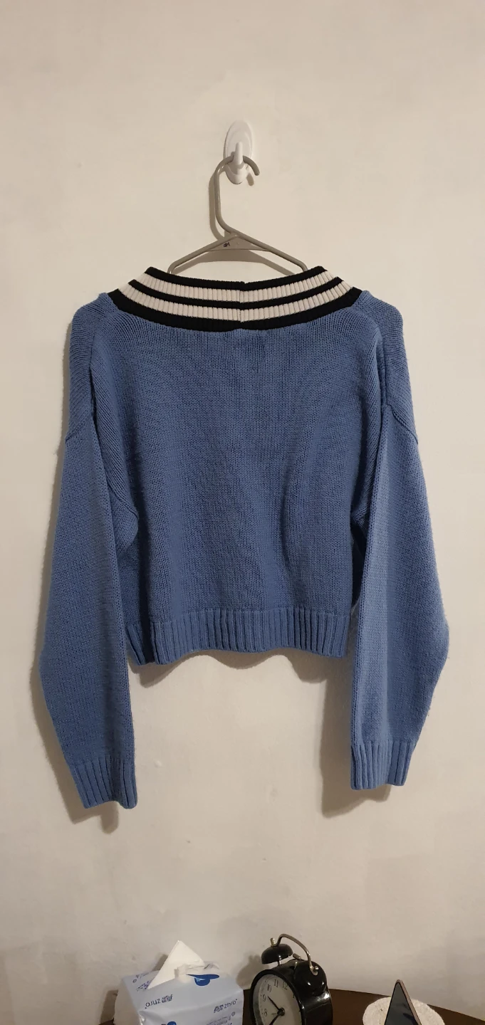 Blue V-Neck Sweater - photo 2