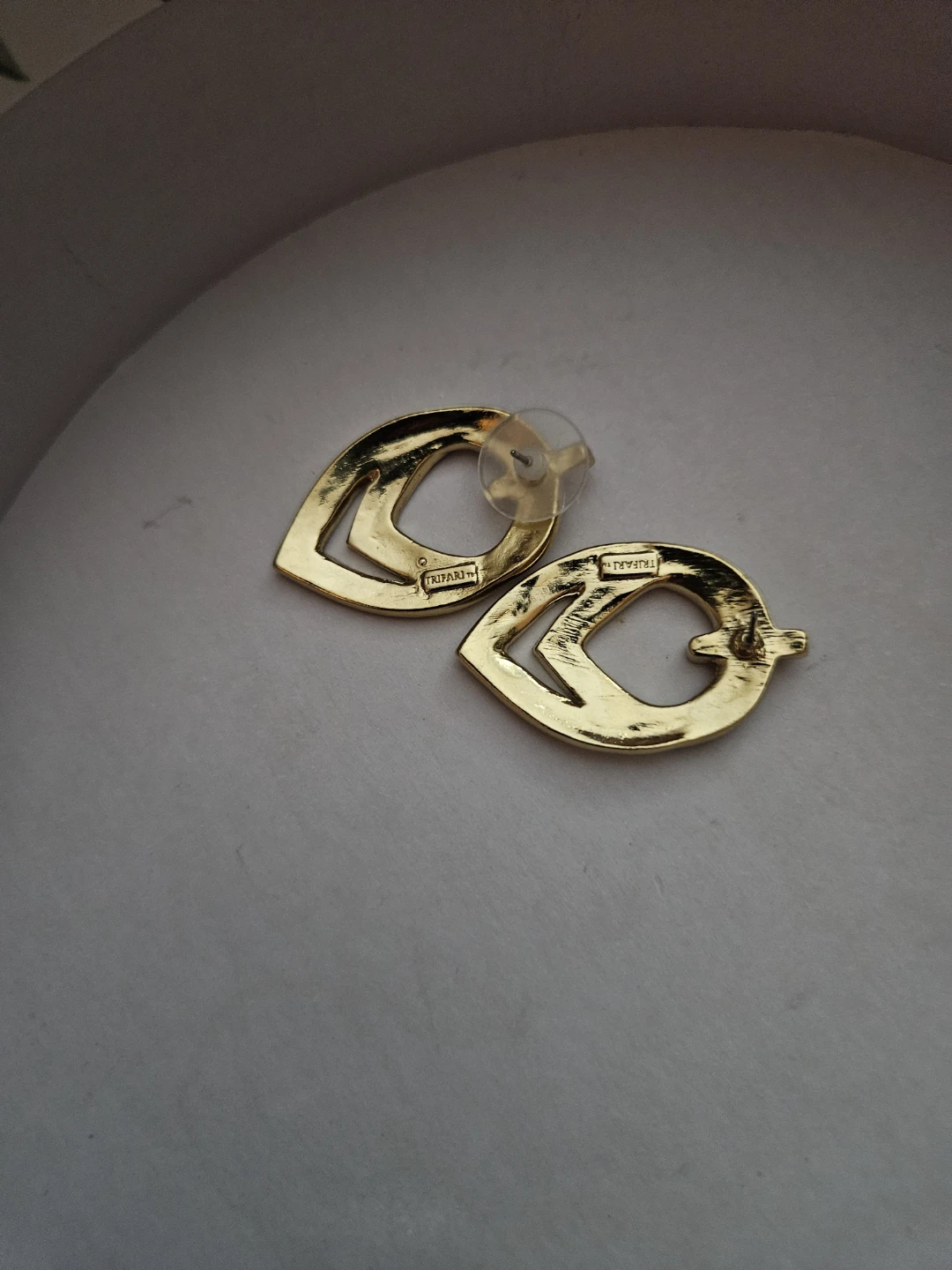 TRIFARI Gold Tone Black Enamel Tear Drop Earrings - photo 2