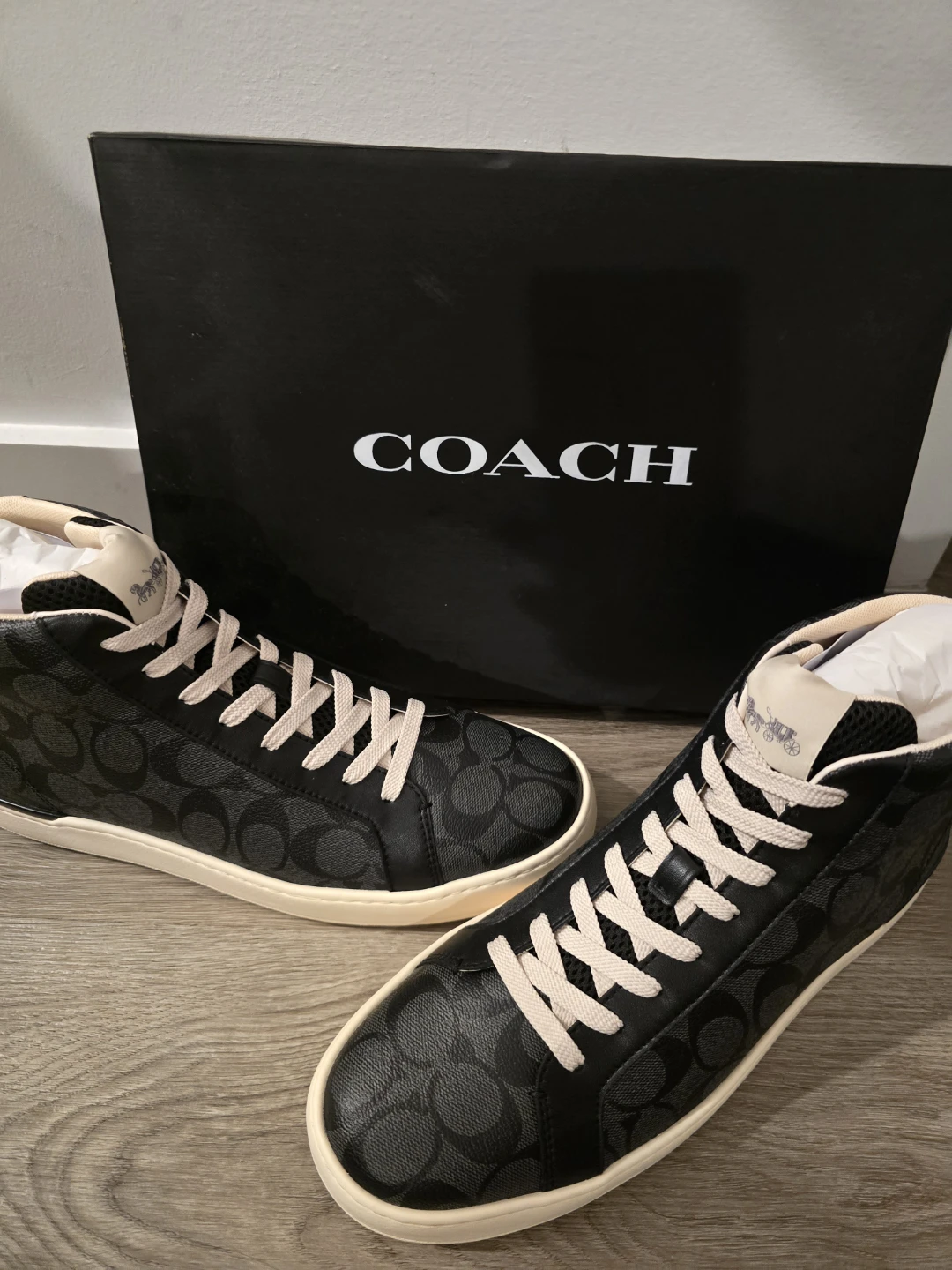 Coach High-Top Sneakers - Black Signature Print - photo 2