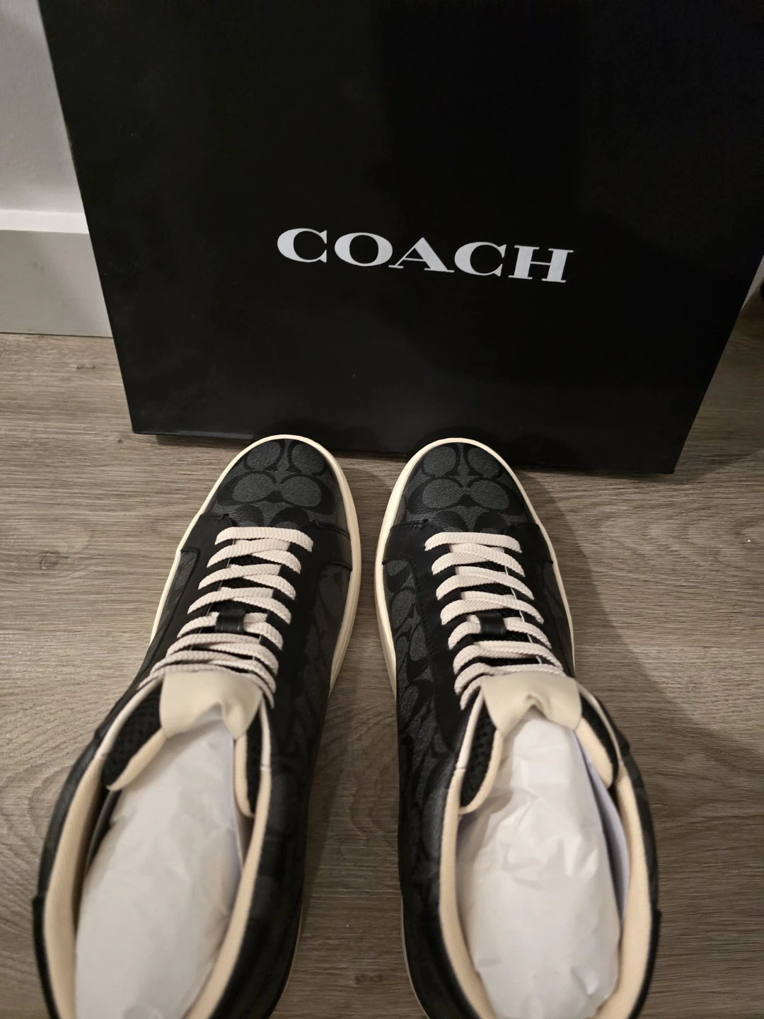 Coach High-Top Sneakers - Black Signature Print - photo 3