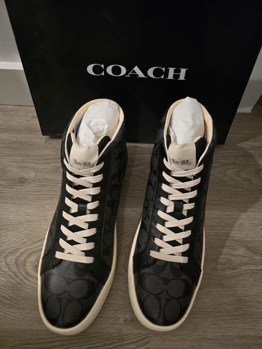 Coach High-Top Sneakers - Black Signature Print - photo 4