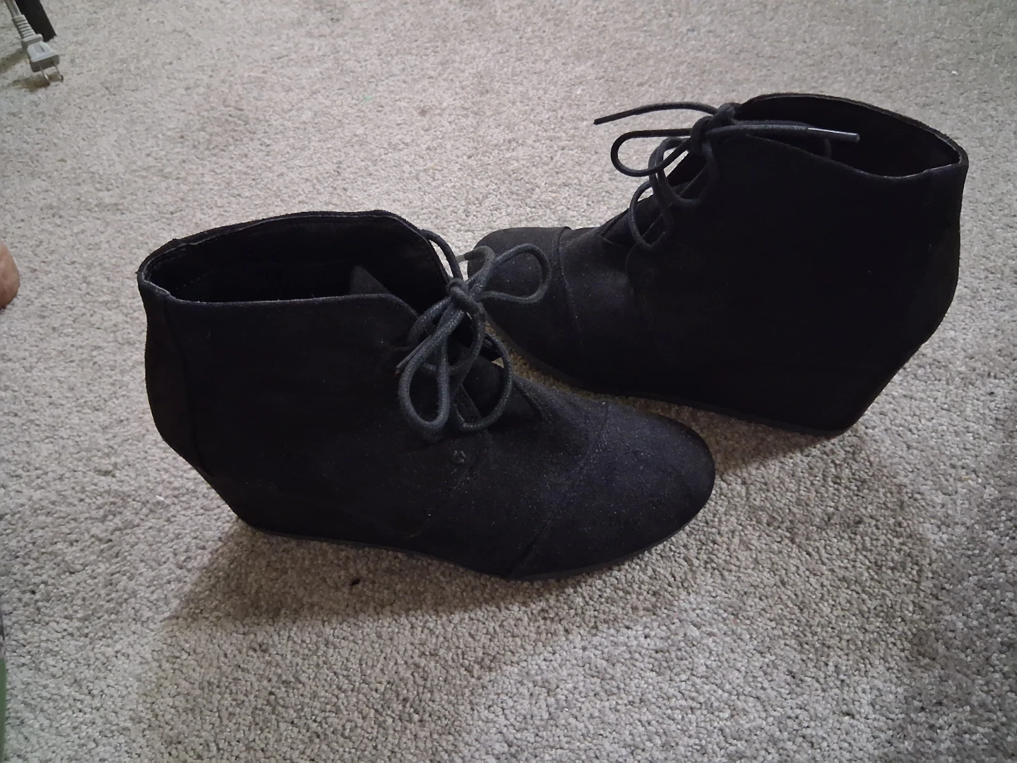 Black Wedge Ankle Boots
