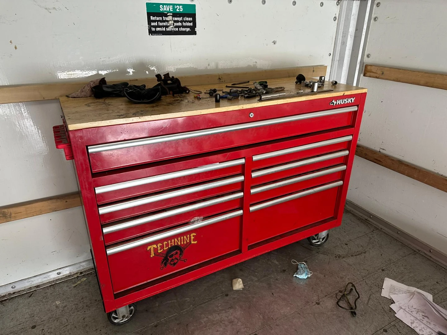 Husky Red Tool Chest with Assorted Tools
