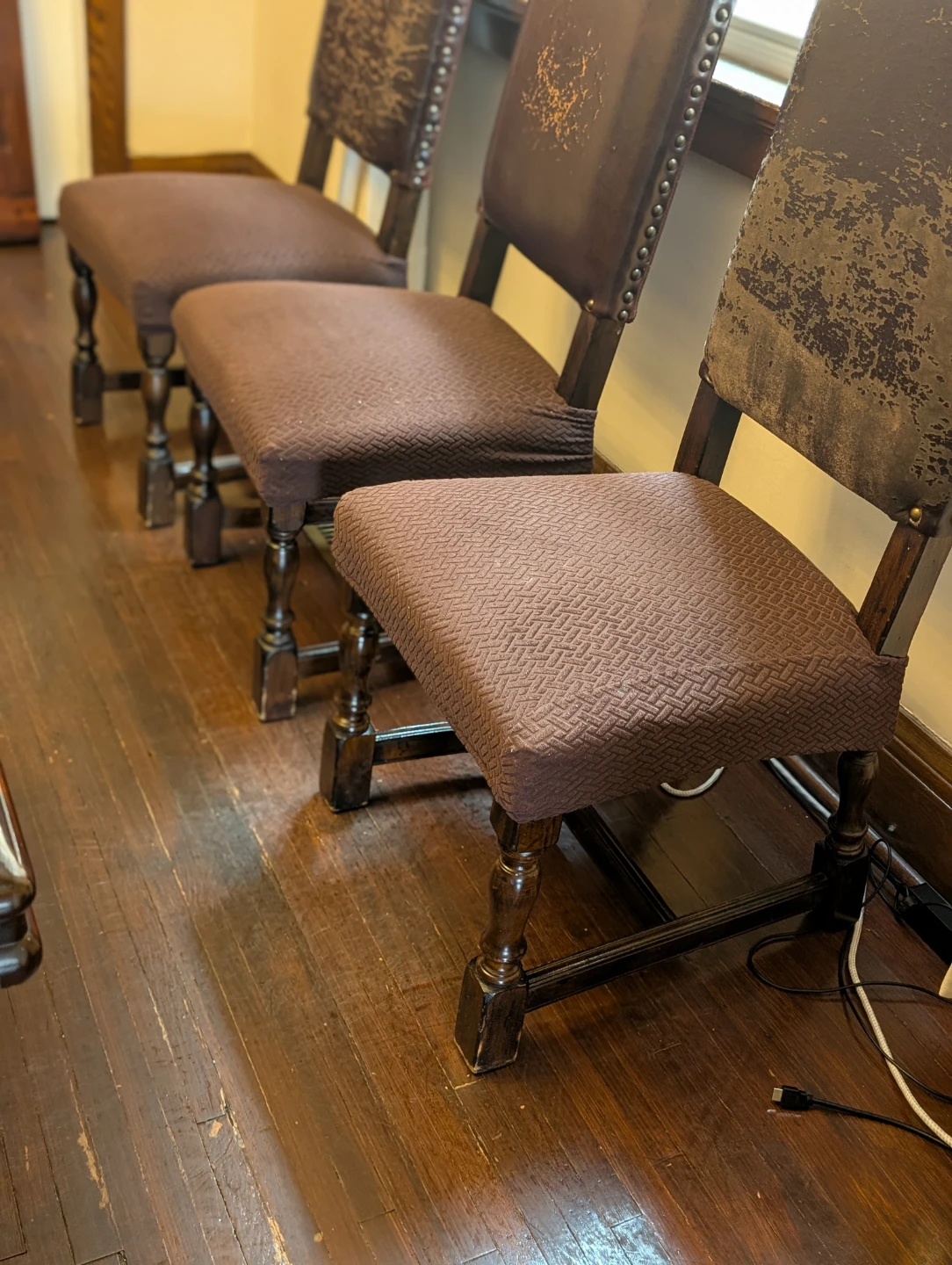Set of 8 Vintage Upholstered Dining Chairs