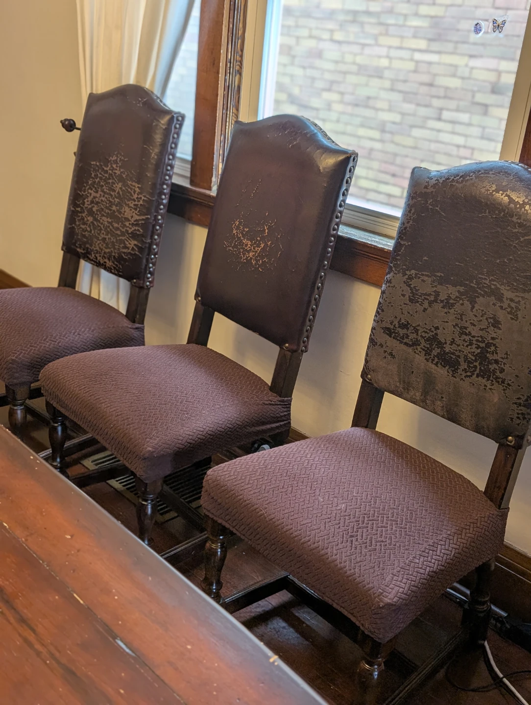 Set of 8 Vintage Upholstered Dining Chairs - photo 2