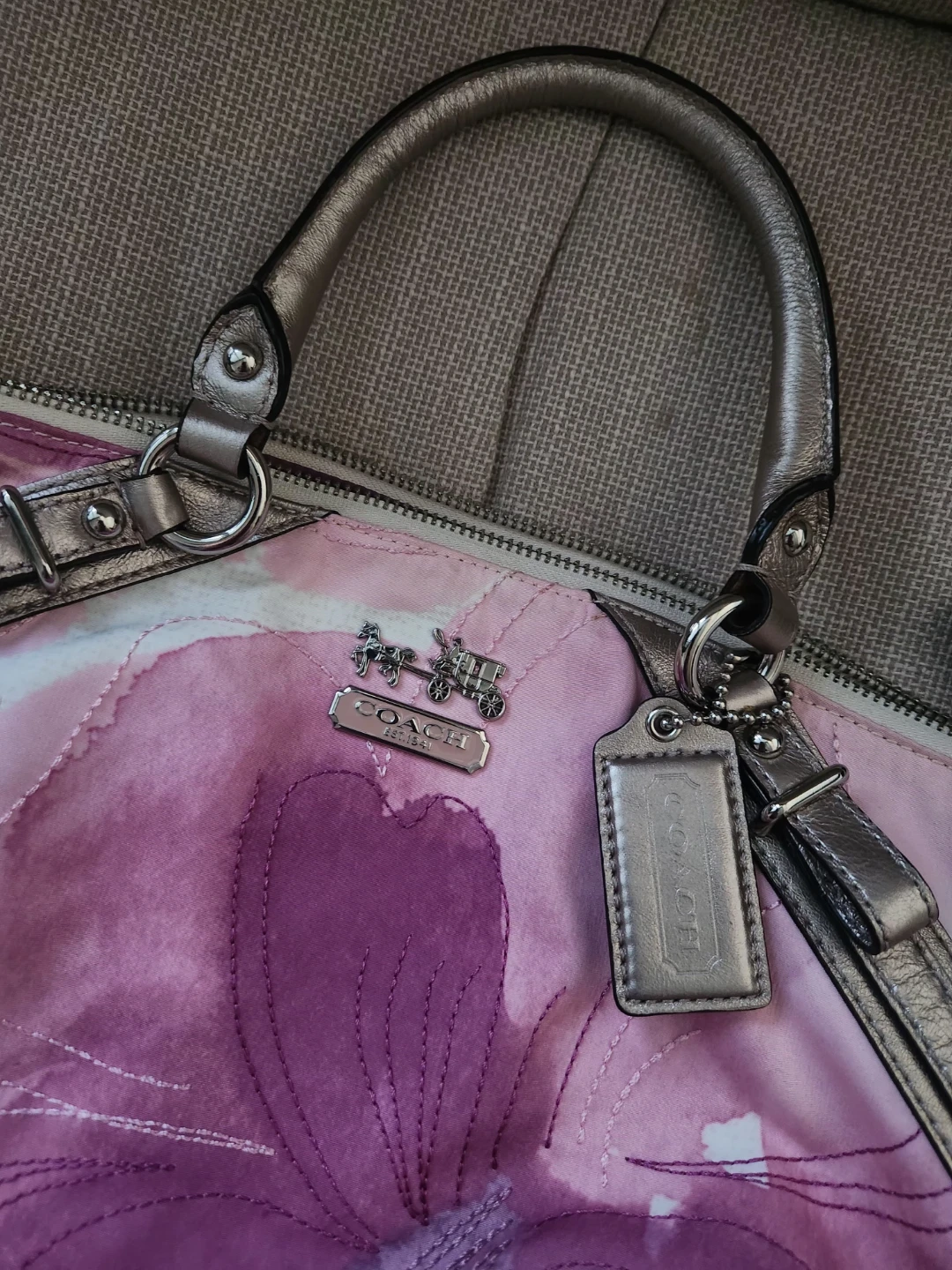 Coach Floral Satchel Handbag - photo 3