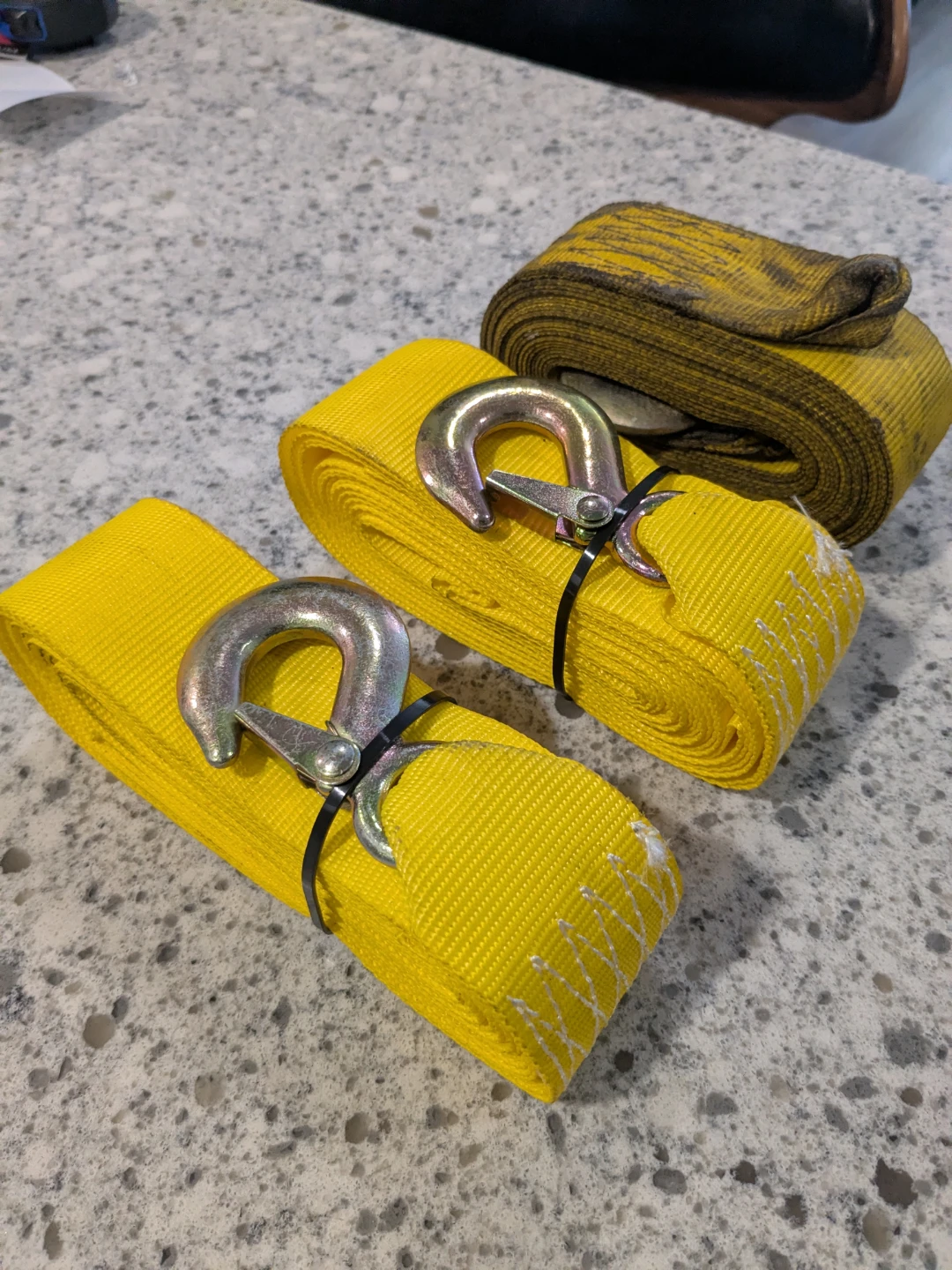 Yellow Tow Straps with Hooks - photo 2