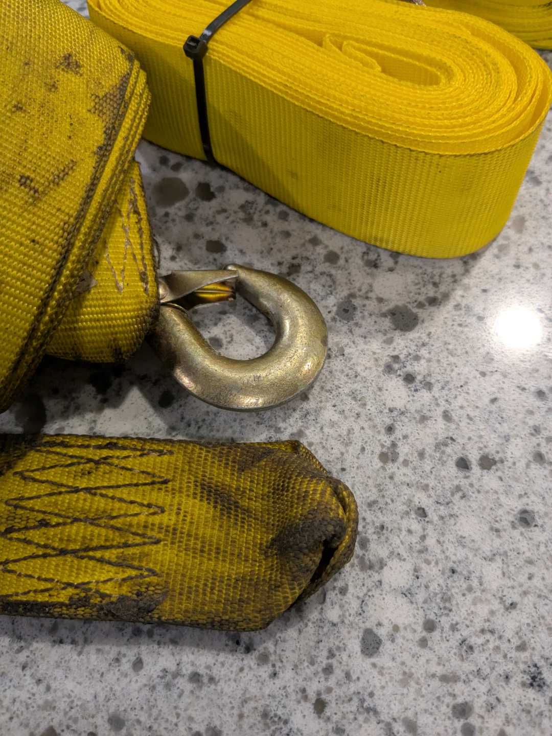 Yellow Tow Straps with Hooks - photo 5