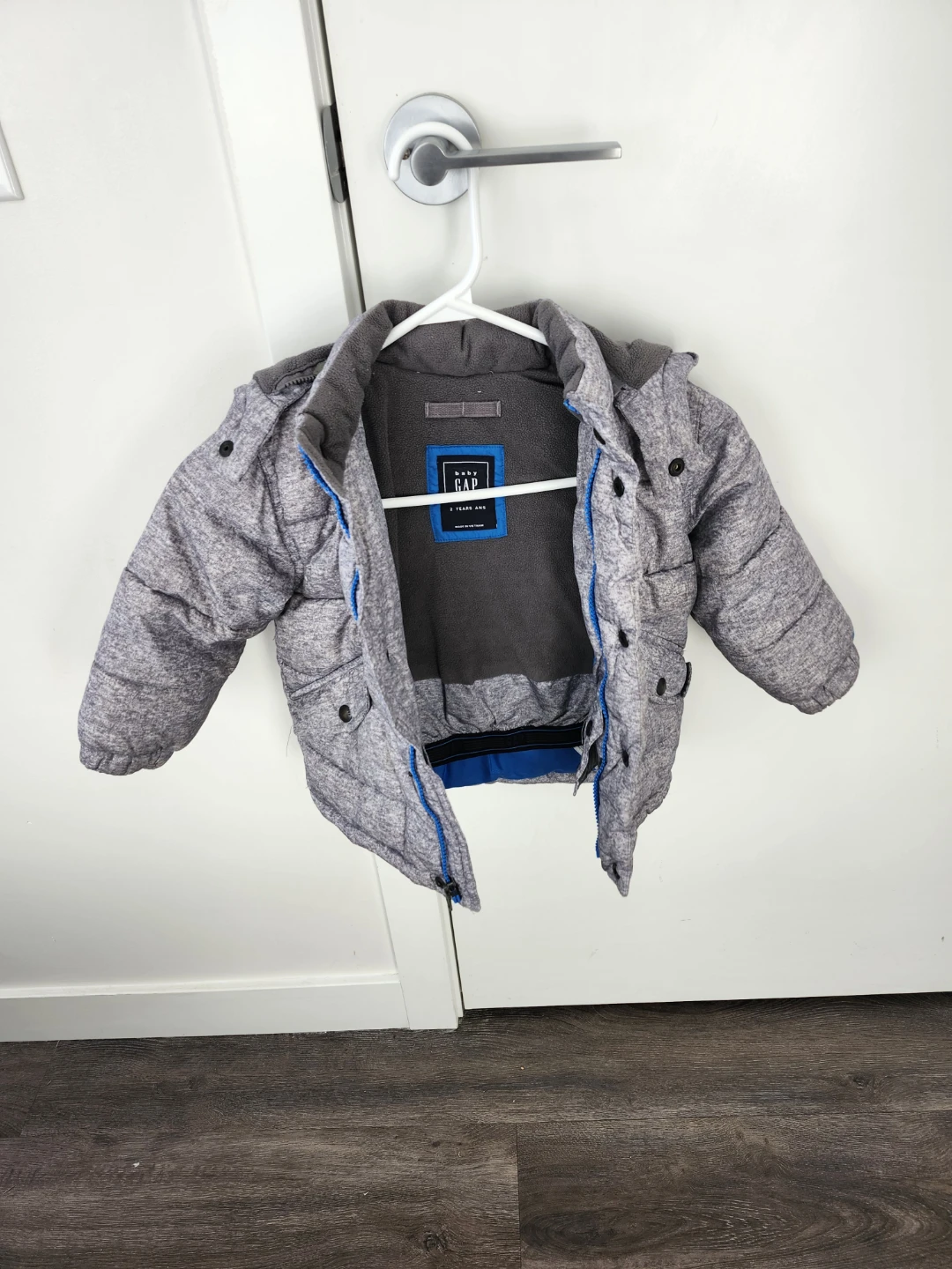 Baby Gap Puffer Jacket - Grey, Size 2 - photo 2