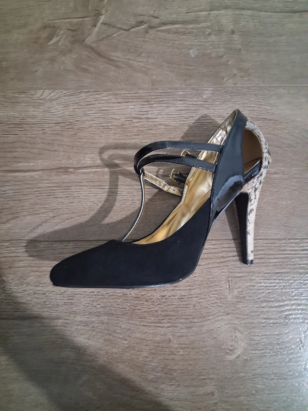 Envy Women's Black Suede T-Strap Heels - photo 2