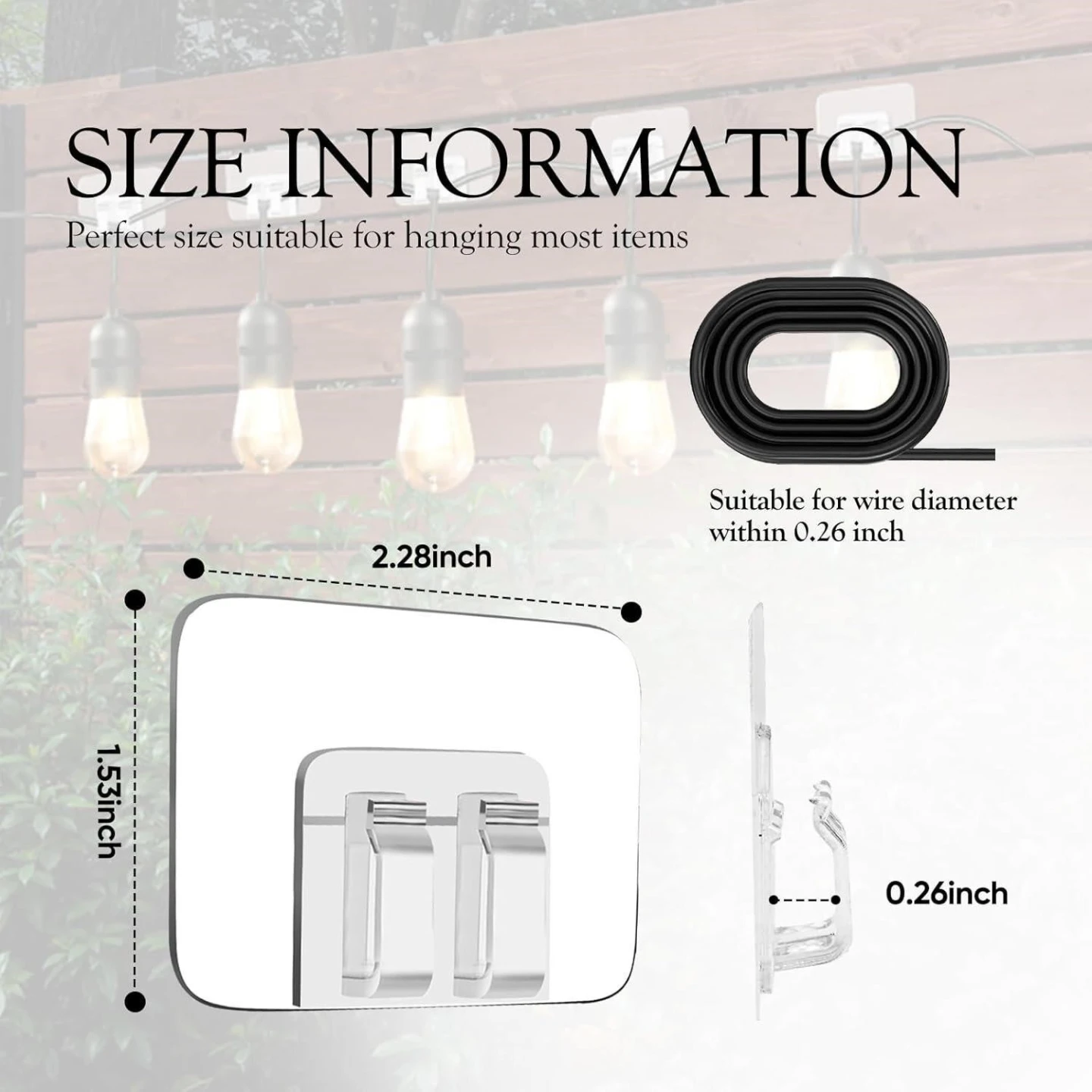 50 pcs Clear Adhesive Hooks for String Lights - photo 5