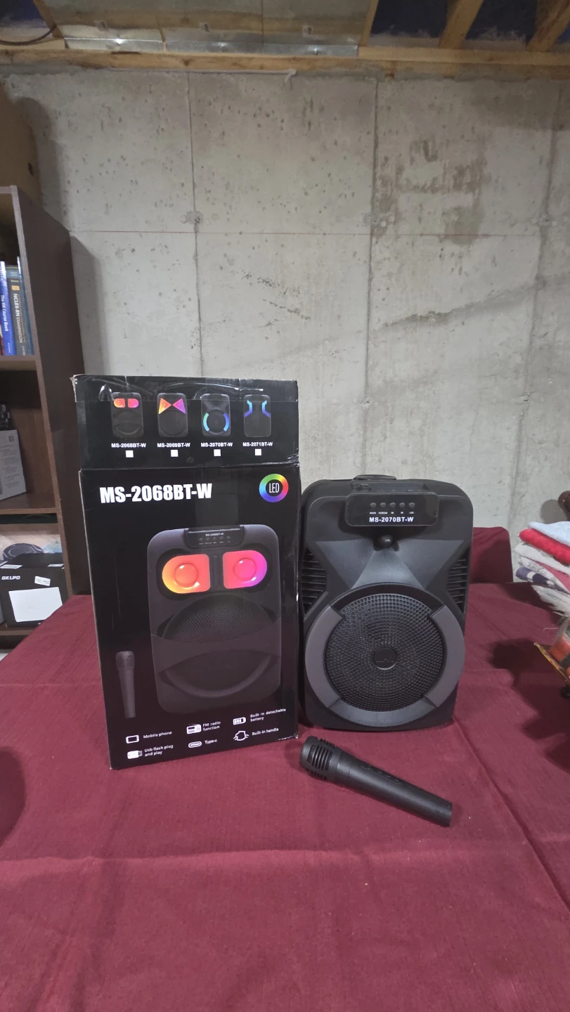 Portable Bluetooth Speaker with Microphone MS-2070BT-W