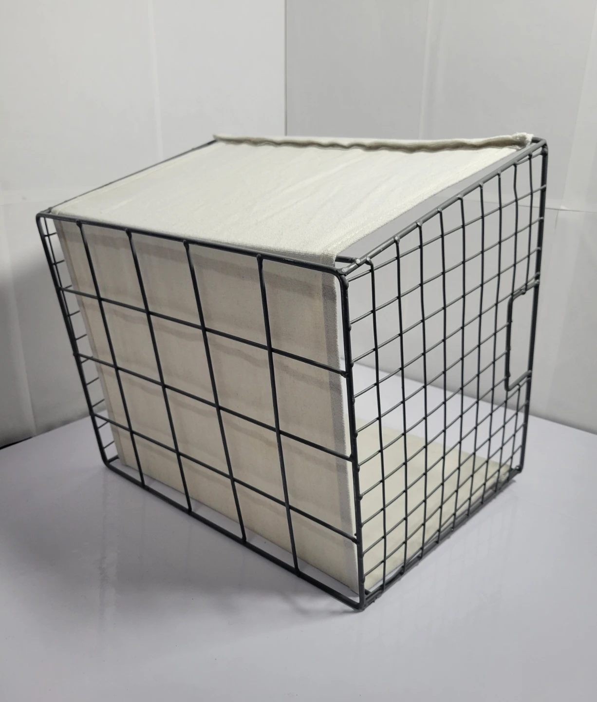 Wire Frame Storage Basket with Canvas Liner - photo 3