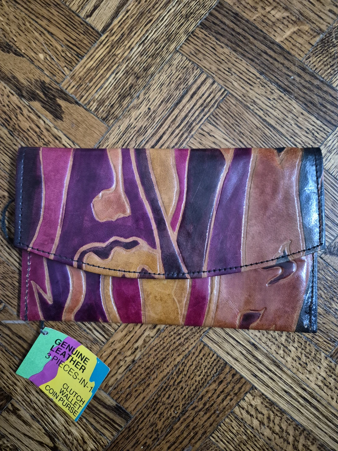Genuine Leather Clutch Wallet and Coin Purse Set