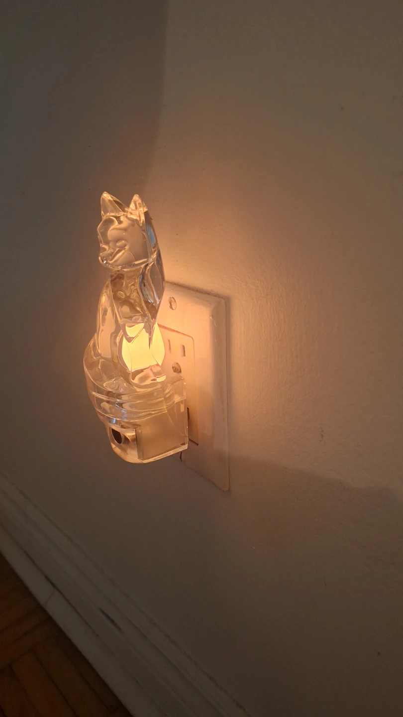 Clear Glass Cat Night Light - photo 3