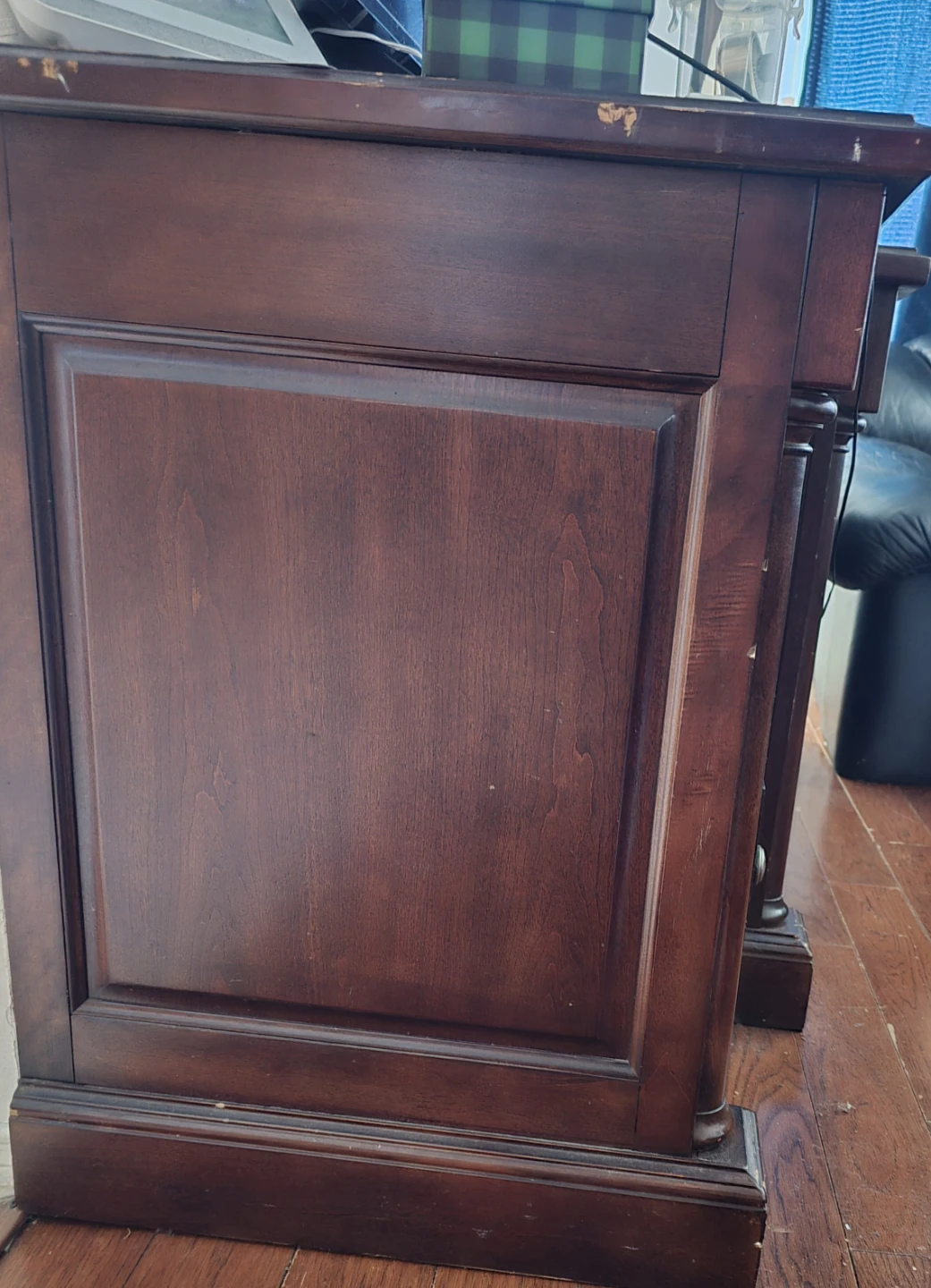 Dark Wood TV Stand with Storage - photo 2