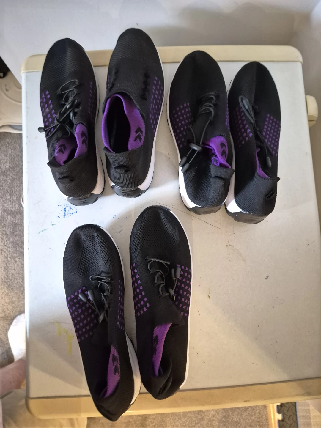 Black and Purple Knit Sneakers
