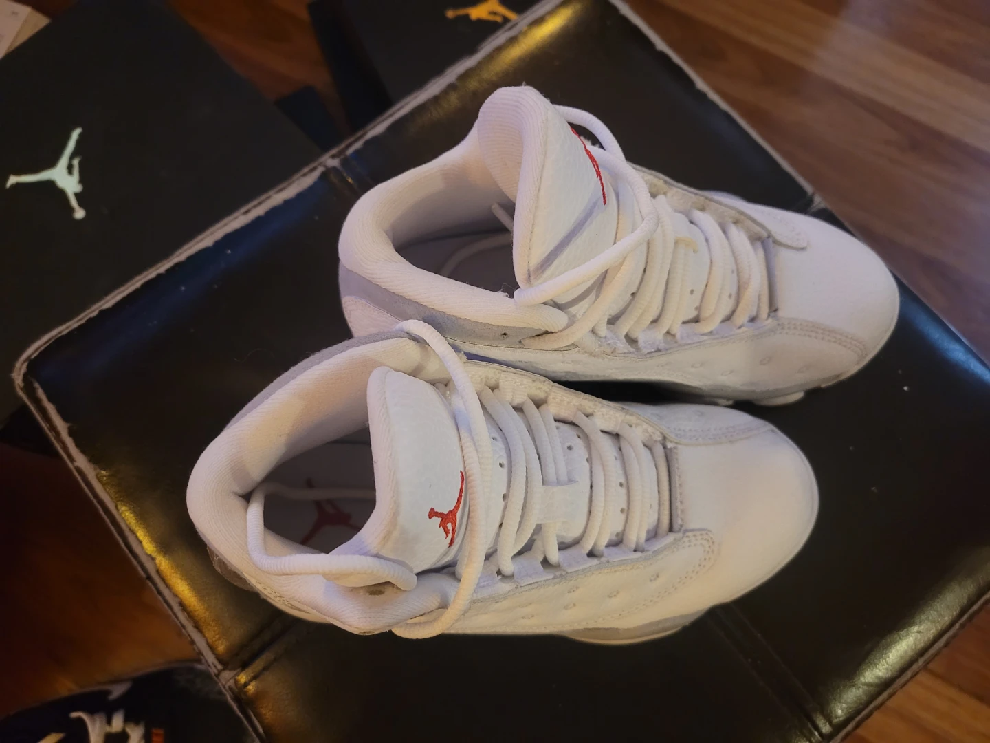 Children's Air Jordan 13 White Grey Red - photo 2