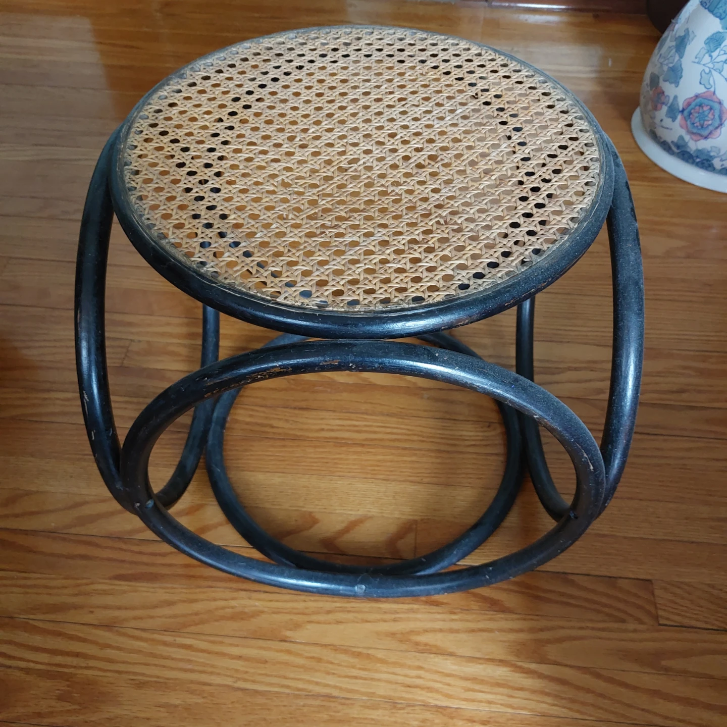 Vintage Bentwood Stand with woven top