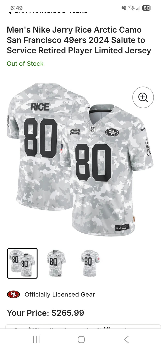 Men's Nike Jerry Rice San Francisco 49ers Arctic Camo New XXXL - photo 3