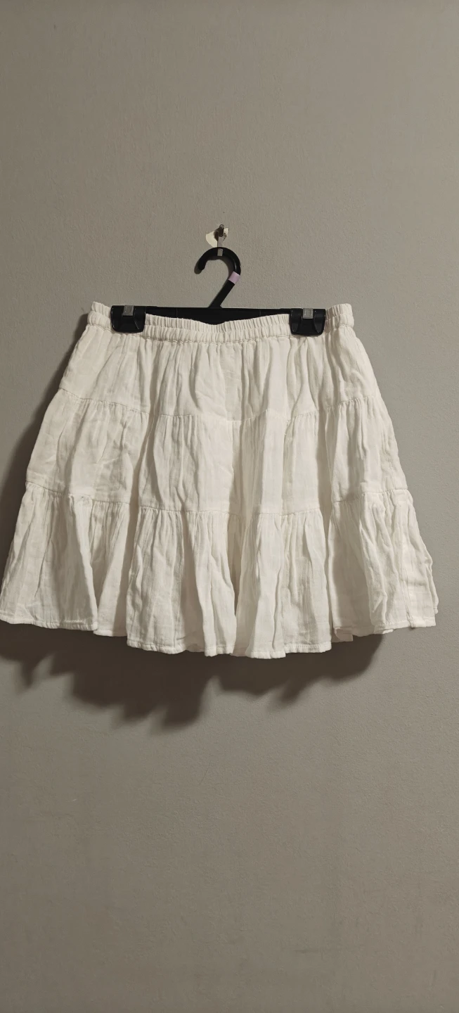 White Tiered Mini Skirt