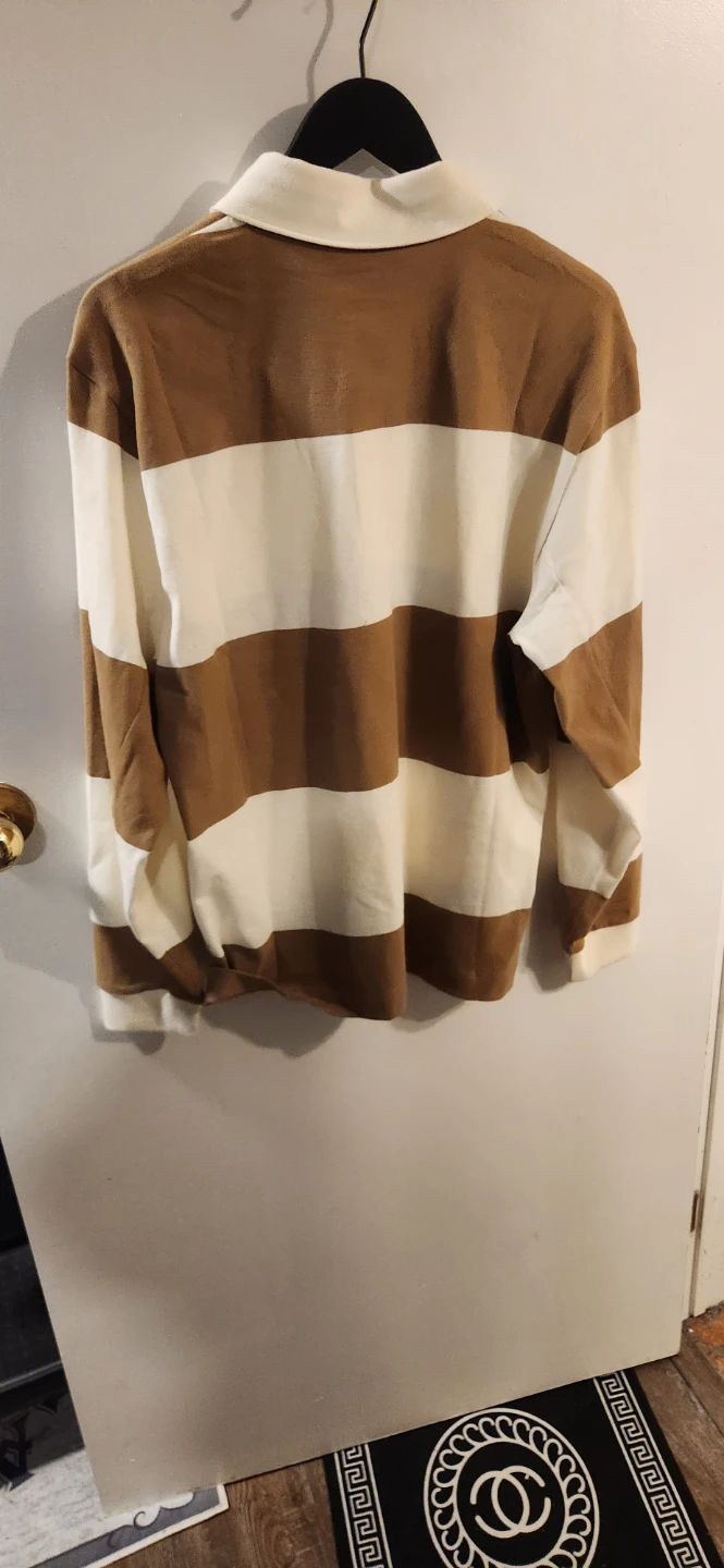 Lululemon Long-Sleeve Cotton Rugby Shirt - Brown & Cream - photo 4