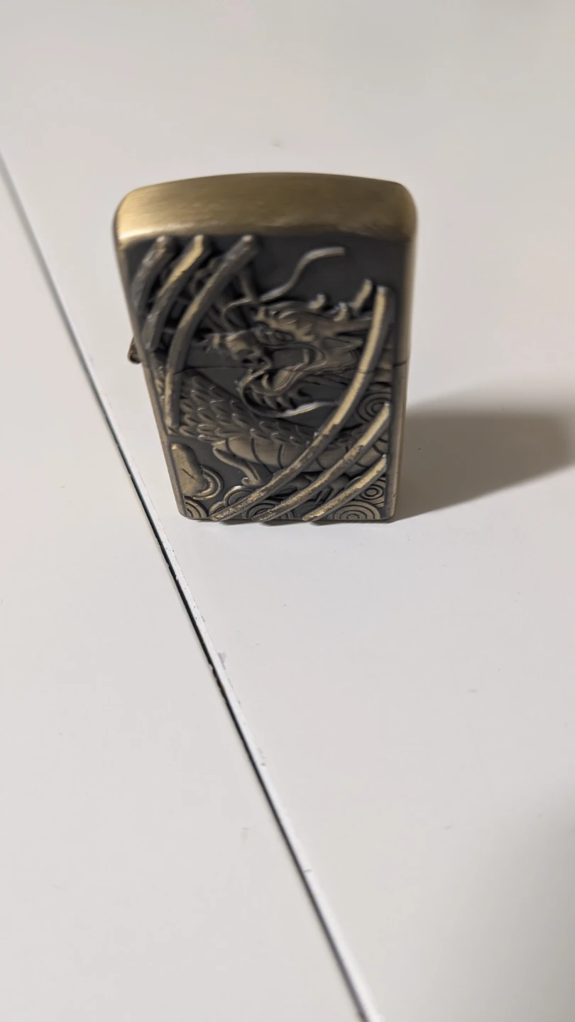 Dragon Engraved Lighter - Brass