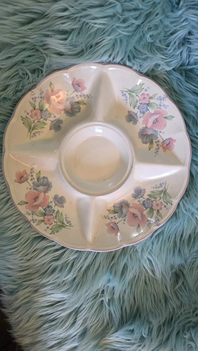 Floral Divided Serving Platter