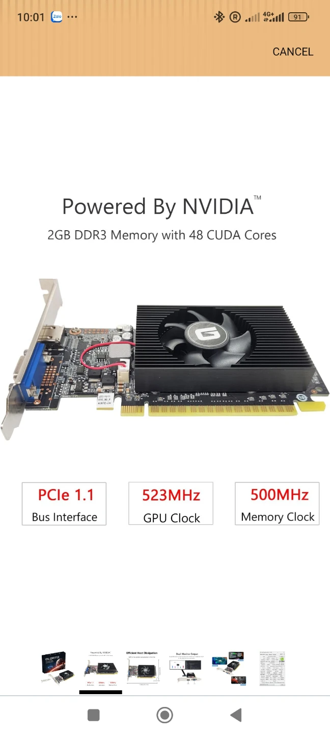 GlorTo GT610 2GB DDR3 Low Profile Graphics Card - photo 4