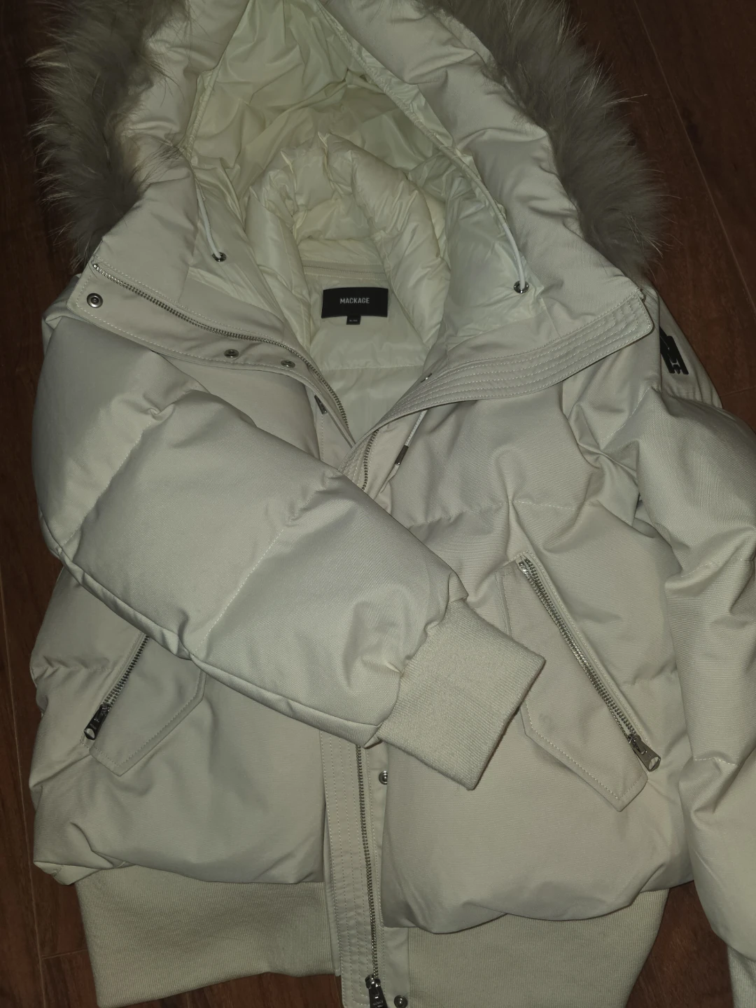Mackage White Puffer Jacket with Fur Hood - photo 4