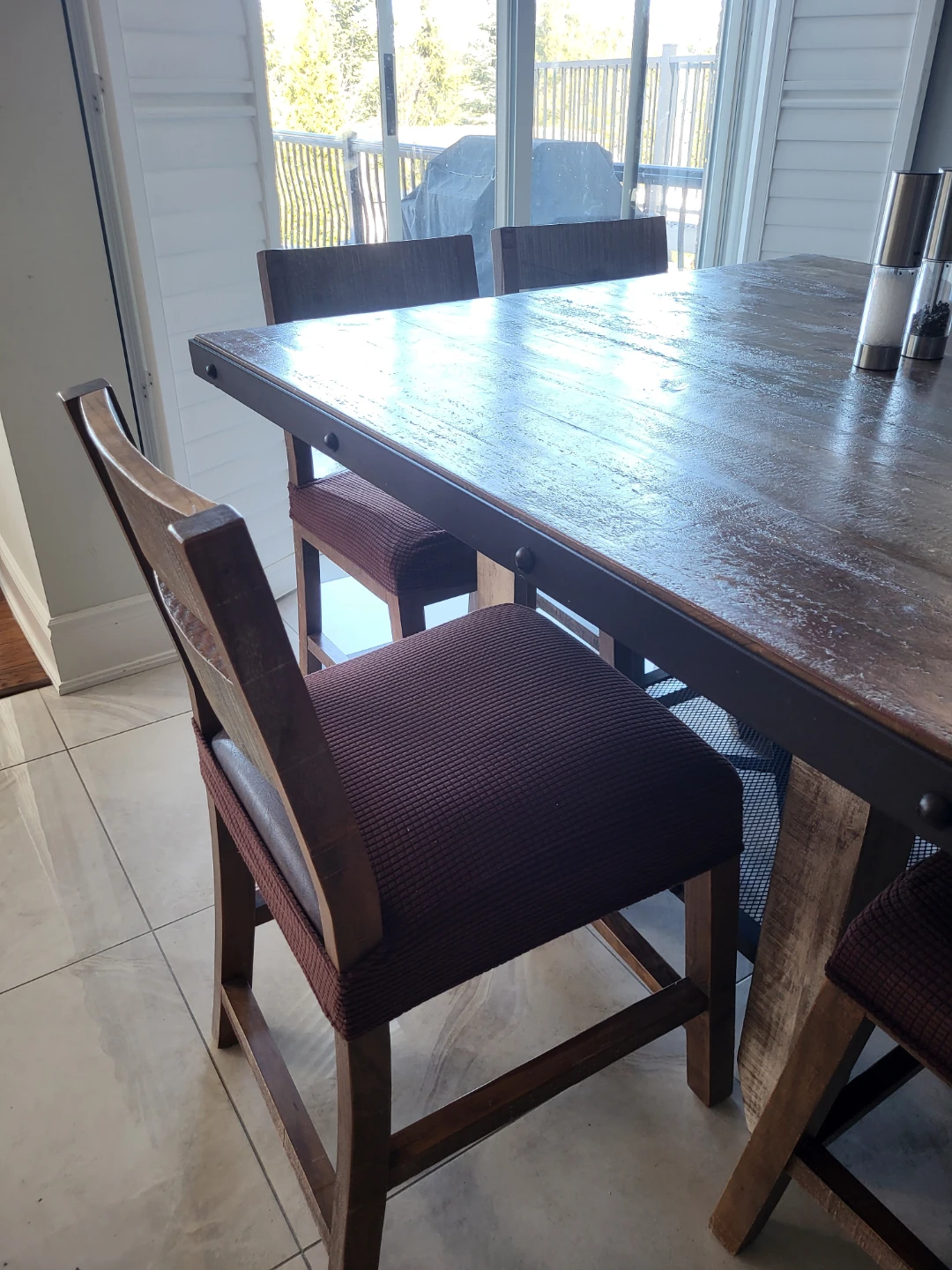 Rustic Farmhouse Dining Table with 4 Chairs - photo 3
