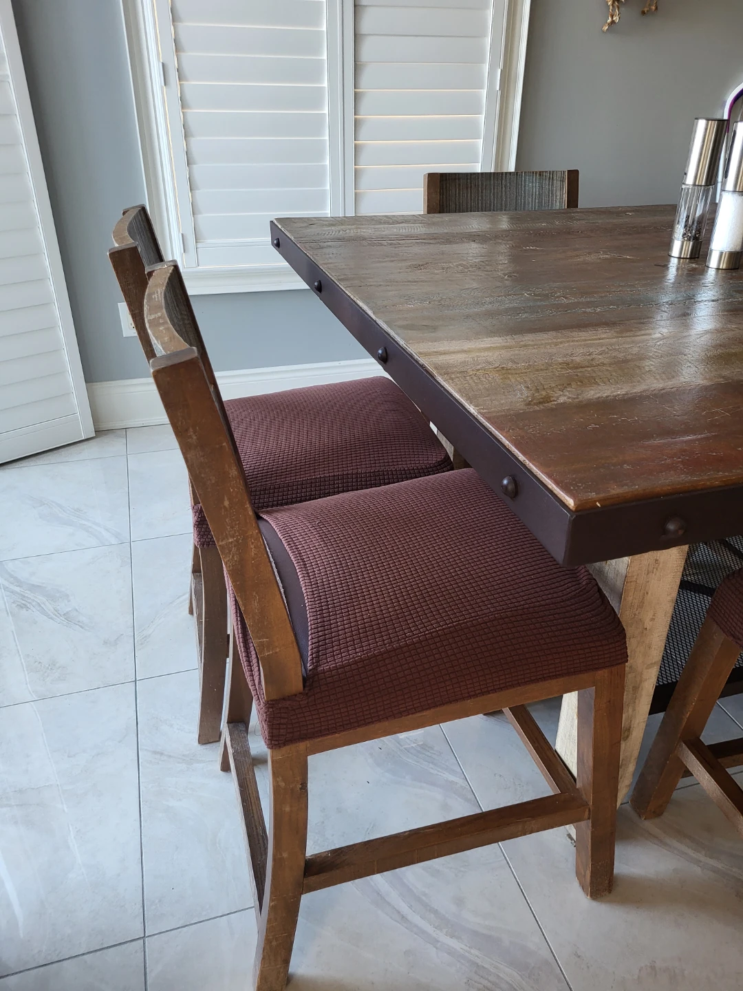 Rustic Farmhouse Dining Table with 4 Chairs - photo 4