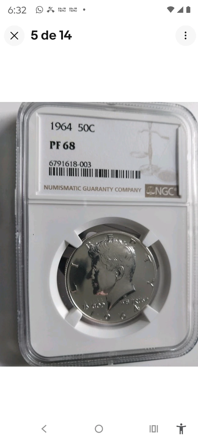 1964 NGC PF 68 Kennedy Silver Half Dollar - photo 4