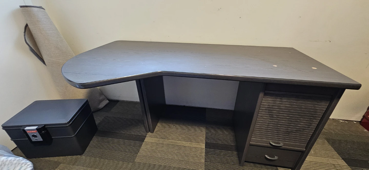 Grey Wood Grain Corner Desk