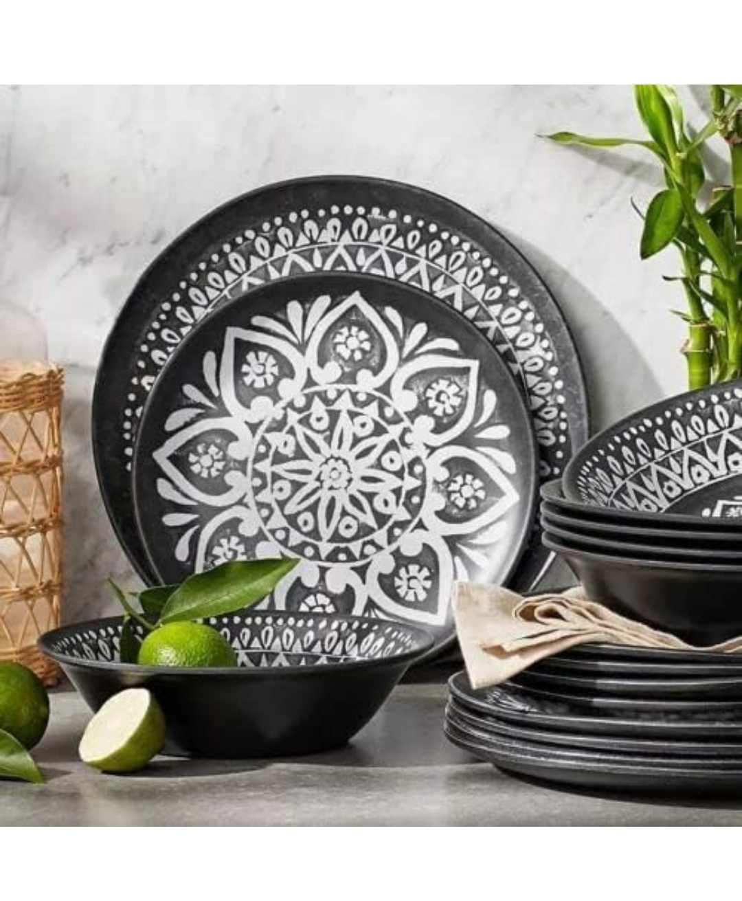Member's Mark Bamboo Melamine Dinnerware Set - 18 Piece - photo 2
