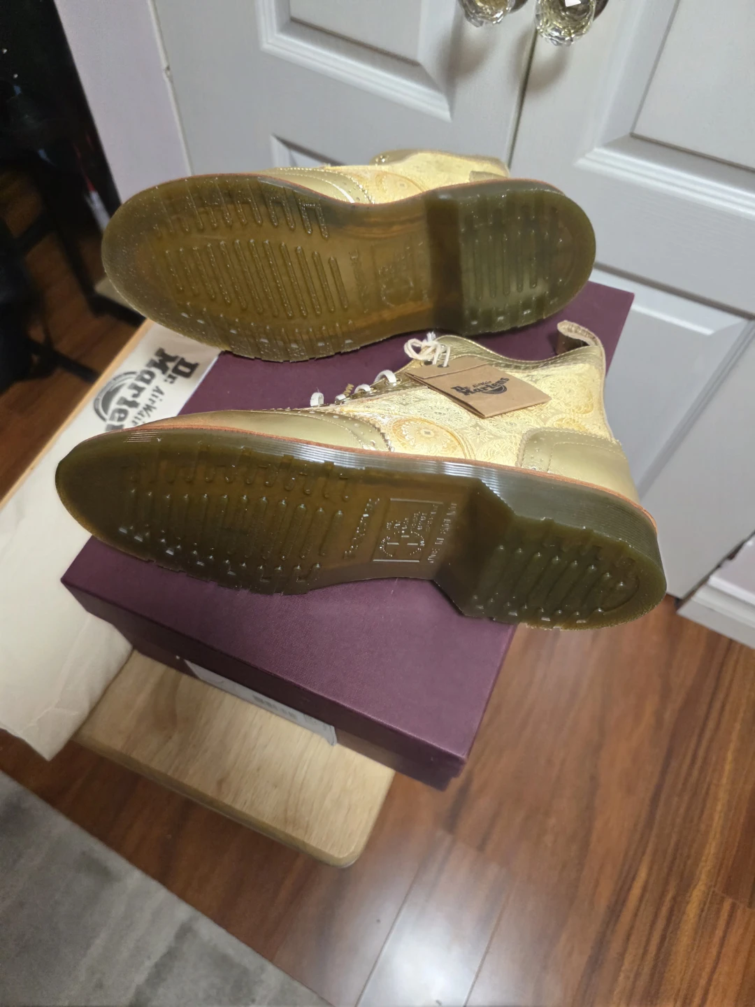 Dr. Martens Gold Brocade Wingtip Boots - photo 5