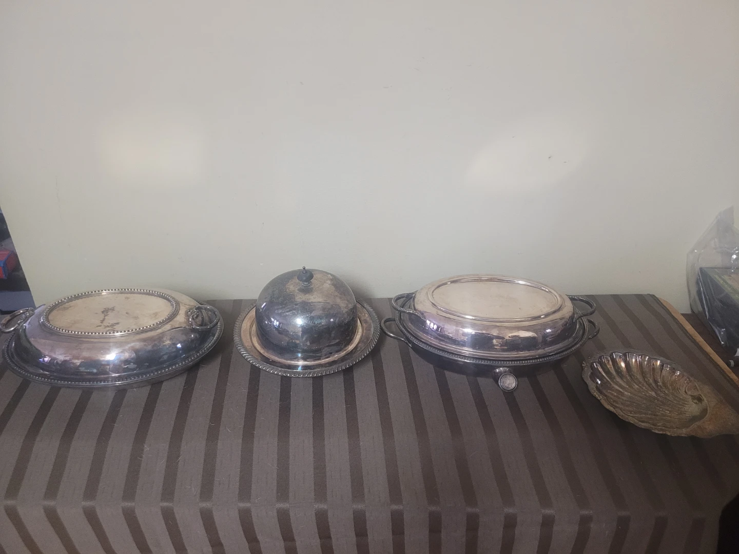 Assorted Silver-Plated Serving Platters and Bowls