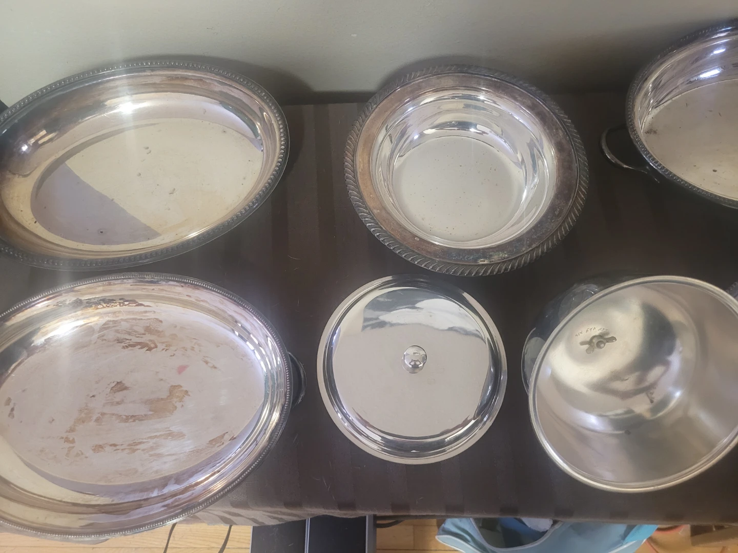 Assorted Silver-Plated Serving Platters and Bowls - photo 4