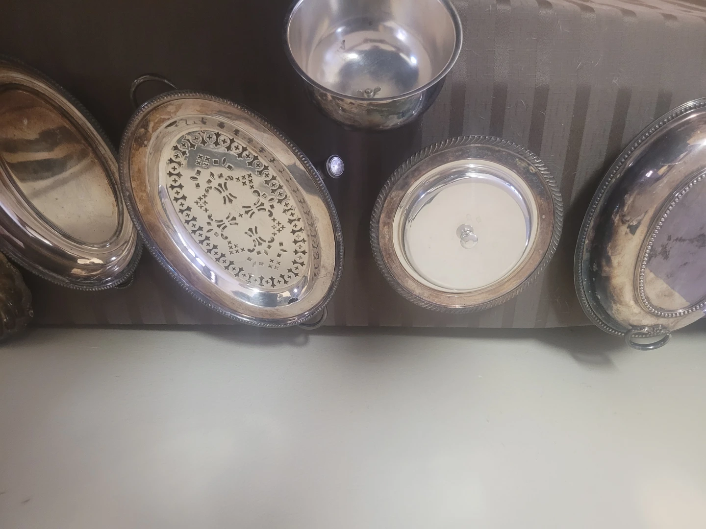 Assorted Silver-Plated Serving Platters and Bowls - photo 5